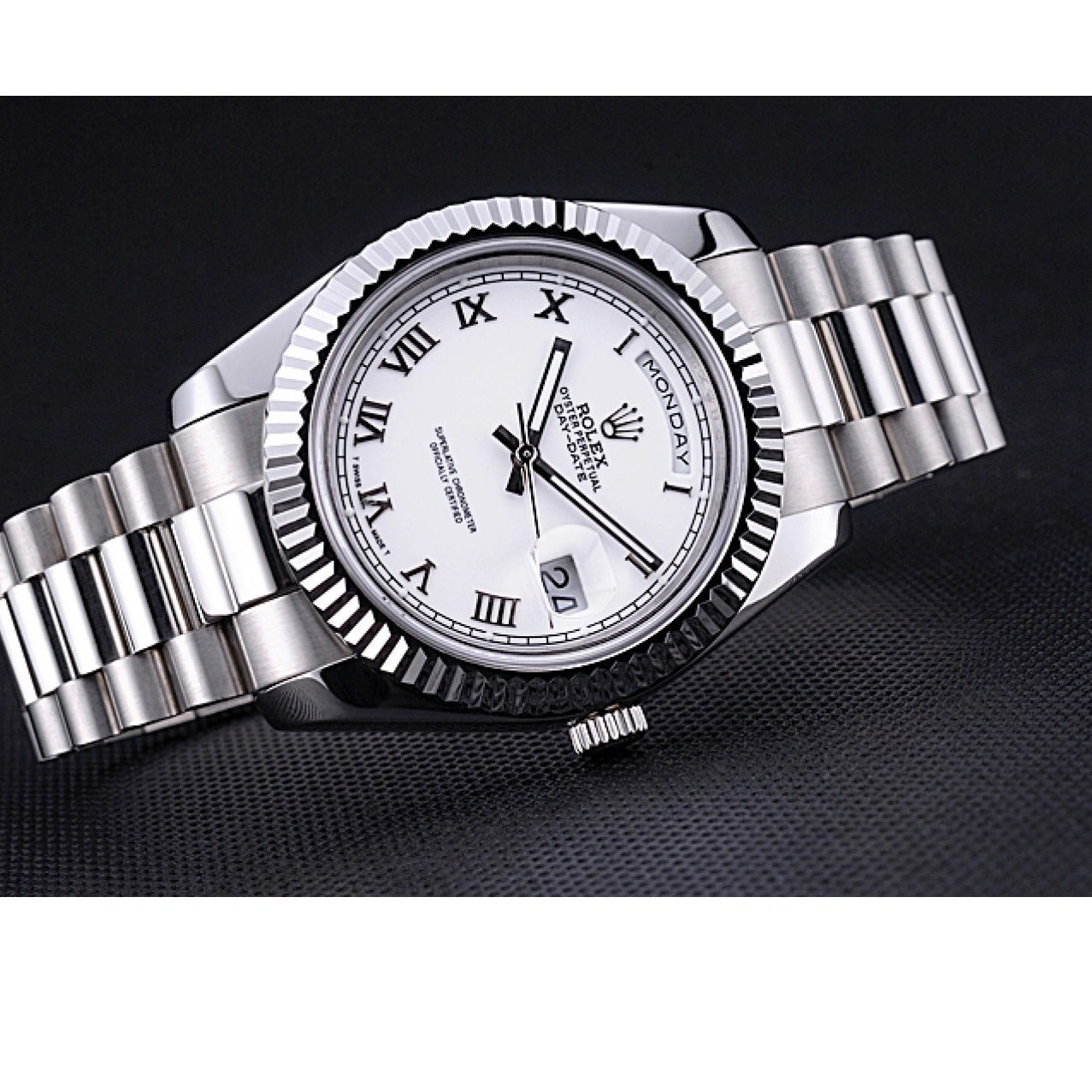 Aaa fake watches Bracelet White Stainless 622547 Dial Rolex Day-Date Steel 1026